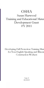 Developing Fall Protection Training Materials for Non-English Speaking and Illiterate Construction Workers